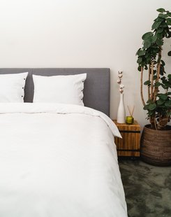 Sale - Kayori - Gojo - Dekbedovertrek - Katoensatijn - 200/200-220 - Wit