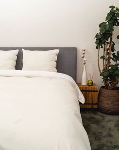 Sale - Kayori - Gojo - Dekbedovertrek - Katoensatijn - 140/200-220 - Offwhite