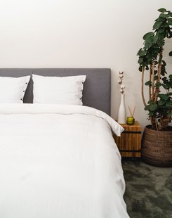 Sale - Kayori - Okura - Dekbedovertrek - Katoensatijn - 200/200-220 - Wit