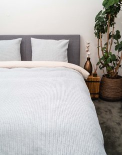 Sale - Kayori Yoko - Dekbedovertrek - Waffle - 260/200-220 - Blauw