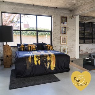 Sale - Kayori - Sakida - Dekbedovertrek - Katoensatijn - 140/200-220 - Zwart