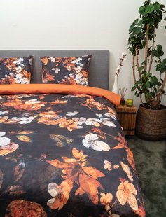 Sale - Kayori - Senji - Dekbedovertrek - Katoensatijn - 260/200-220 - Oranje