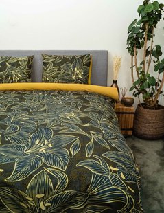 Sale - Kayori - Lily - Dekbedovertrek - Katoensatijn - 260/200-220 - Zwart