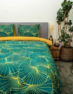 Sale - Kayori - Fuji - Dekbedovertrek - Katoensatijn - 240/200-220 - Groen