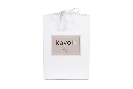 Sale - Kayori Biologisch Kyoto - Hoeslaken - Jersey- 180-200/200-220 - Wit