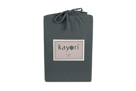 Sale - Kayori Biologisch Kyoto - Topper Hoeslaken - Jersey-70-80/200-220 - Antracite