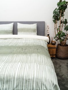 Kayori - Ura - Dekbedovertrek - Katoensatijn - 240/200-220 - Groen