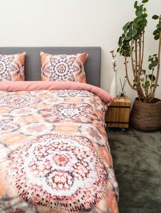 Kayori - Navajo - Dekbedovertrek - Katoensatijn - 260/200-220 - Mauve