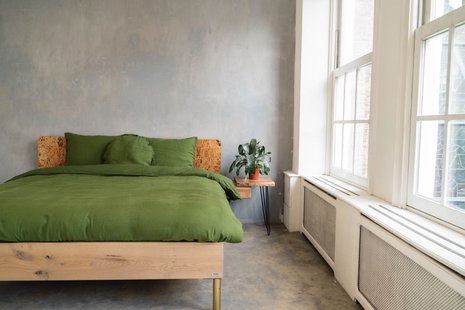 Sale - Kayori Nikko - Dekbedovertrek - Linnen - 260/200-220 - Donkergroen