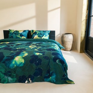 Sale - Kayori Nori - Dekbedovertrek - Katoensatijn - 240/200-220 - Groen