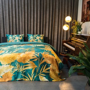 Sale - Kayori Narita - Dekbedovertrek - Katoensatijn - 240/200-220 - Groen