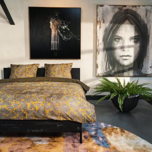 Sale - Kayori Moto - Dekbedovertrek - Katoensatijn - 200/200-220 - Naturel