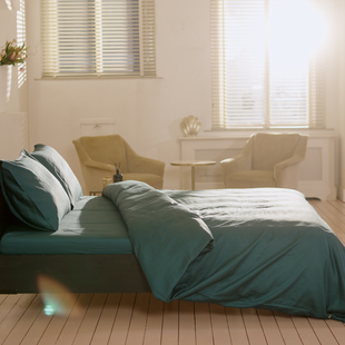 Sale - Kayori Giza - Dekbedovertrek - Egyp. Katoensatijn - 200/200-220 Petrol