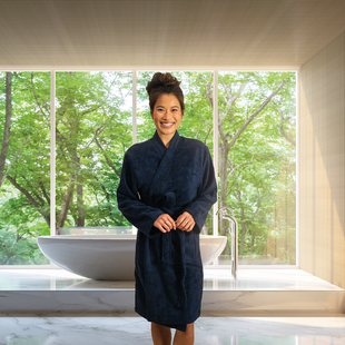 Sale - Kayori Sento - Badjas - Tencel - S - Donkerblauw