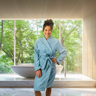 Sale - Kayori Sento - Badjas - Tencel - S - Lichtblauw