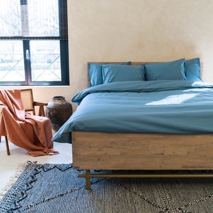 Kayori Shizu - Dekbedovertrek -  Katoenperkal - 240/200-220 - Blauw