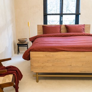 Sale - Kayori Shizu - Dekbedovertrek - Katoensatijn - 200/200-220 - Rood