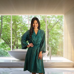 Sale - Kayori Ichiro Kimono Tencel - Donkergroen - M