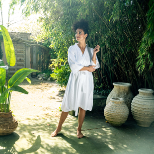 Sale - Kayori Kobe Kimono Zijde- Wit - L