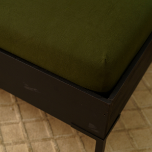 Sale - Kayori Biologisch  Nagano Hoeslaken - Flanel - 90/210-220- Groen