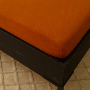 Sale - Kayori Biologisch  Nagano Hoeslaken - Flanel - 160/200-210- Bruin