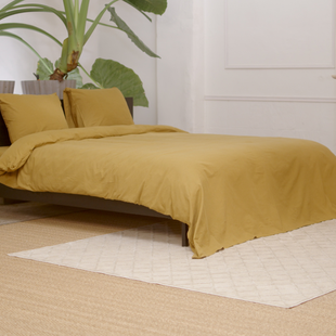 Sale - Kayori - Nagano Dekbedovertrek - Flanel - 240/200-220 - Okergeel