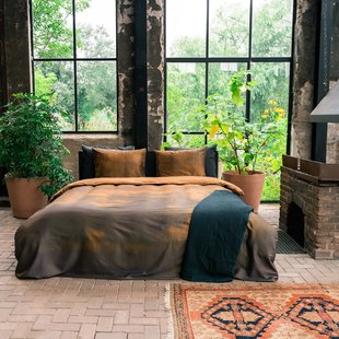 Sale - Kayori - Aikio - Dekbedovertrek - Satijn - 200/200-220 - Bruin