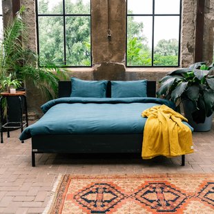 Sale - Kayori Onno - Dekbedovertrek -Waffle-240/200-220- Petrol