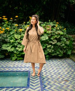 Sale - Kayori - Saitama - Kimono - Satijn - Sand - M