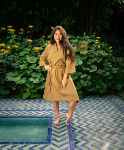 Sale - Kayori - Onno - Kimono - Satijn - Goud- S