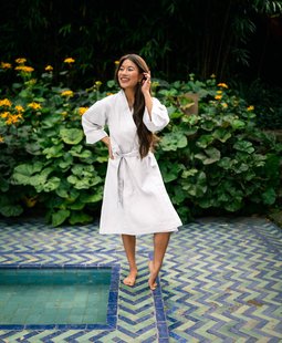 Sale - Kayori - Onno - Kimono - Satijn - Wit - S