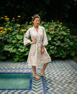 Sale - Kayori - Setouchi - Kimono - Tencel - Groen -  L