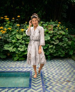 Sale - Kayori - Noko - Kimono - Egyptisch Satijn - Naturel - L