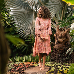 Sale - Luay - Kimono - Egyptisch Satijn - Peach - M