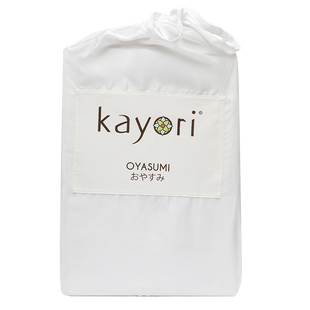 Sale - Kayori Biologisch Oyasumi Hoeslaken - Tencel  - 140/200-210- Wit