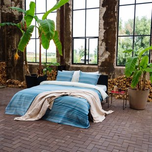 Goko - Dekbedovertrek - Katoensatijn - 200/200-220 - Blauw