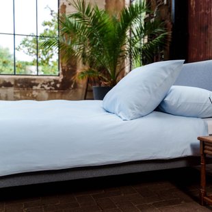 Senju - Dekbedovertrek - Katoensatijn - 200/200-220 - Lichtblauw