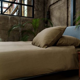 Ine - Dekbedovertrek - Linnen - 140/200-220 - Khaki