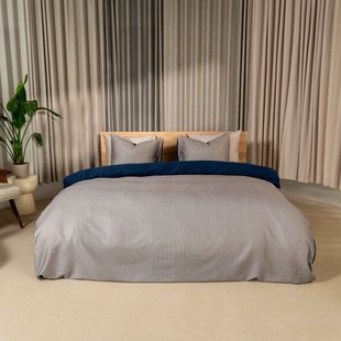 Kayori - Satomi - Dekbedovertrek - Katoensatijn - 240/200-220 - Blauw