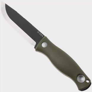 Kizer Polaris 1100A2, Black 1095 Carbon Steel, OD Green G10, vaststaand mes, Azo design