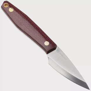 Nordic Knife Design Kiridashi 2045 Satin 12C27, Plum Micarta, vaststaand mes