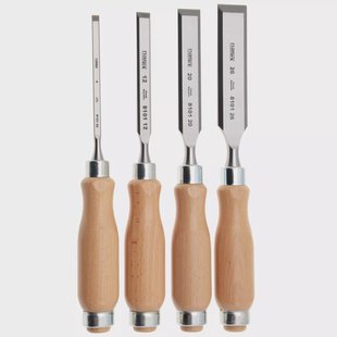 Narex Wood Line Profi Bevel Edge Chisel Set 863010, beitelset 6-12-20-26 mm, 4-delig