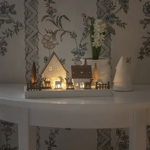 Konstsmide kerstverlichting - houten kersthuis - 28 x 11 x 14 cm - wit