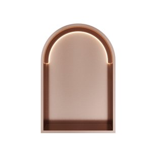 Hotbath &MORE Inbouwbox of inbouwnis Toogmodel - 30x45x10cm - with LED - IP44 - Geborsteld koper PVD BOW30LBCP