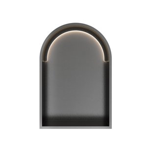 Hotbath &MORE Inbouwbox of inbouwnis Toogmodel - 30x45x10 - with LED IP44 - Geborsteld gunmetal PVD BOW30LBGP