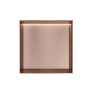 Hotbath &MORE Inbouwbox of inbouwnis - 30x30x10 - frameless + LED - Geborsteld koper PVD BOX030FLBCP