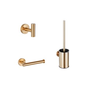 Adema Sparkle 2.0 Toiletset - toiletrolhouder - handdoekhaak - toiletborstelset - goud mat SW1413911