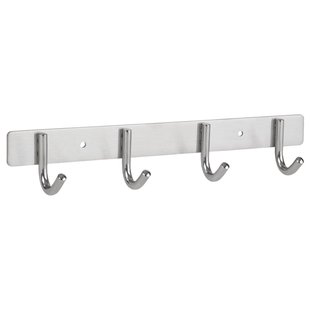 Hangerail Met Afgeronde Hoeken, 4 Haken, Roestvrij Staal