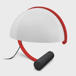 Meta LED tafellamp, wit/rood, hoogte 37,5 cm Stilnovo - Woonkamer - Designer - Metaal - Met lampenkap
