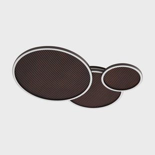 Orven LED plafondlamp, zwart/hout, 80 cm, dimbaar Lucande - Woonkamer - Modern - Metaal - 1 lamp